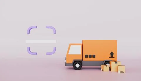 Online delivery services map tracking with QR code scanning Stock Illustration