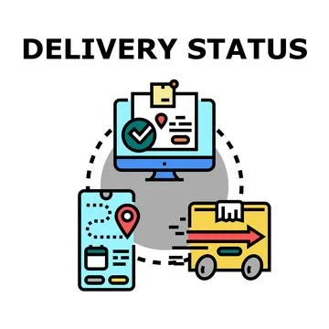 Online delivery status tracking logistic service イラスト素材