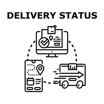 Online delivery status tracking logistic service Stock Illustration