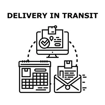 Online delivery tracking and transit management concept Illustrazione stock