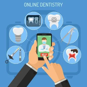 Online dentistry concept Stock Illustration