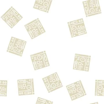 Online diagnosis glyph seamless pattern Stock Illustration
