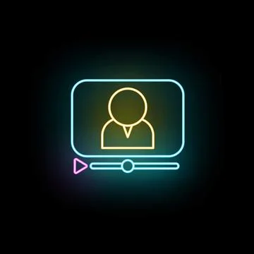 Online digital learning webinar video player icon イラスト素材