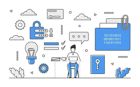 Online digital safety system Stock Illustration