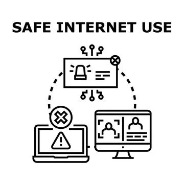 Online digital security protecting users from internet threats 库存插图
