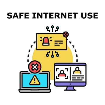 Online digital security protecting users from internet threats Stock Illustration