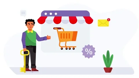 Online Digital Storefront and Customer Retail Purchase Journey Stock-Footage 339343068