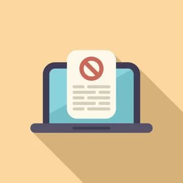 Online disclaimer doc icon flat vector. Mark data law Stock Illustration