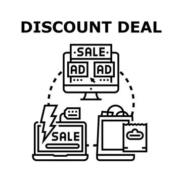 Online discount deal e commerce shopping concept vector Stock Illustration