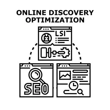 Online discovery optimization enhancing search engine visibility Stock Illustration