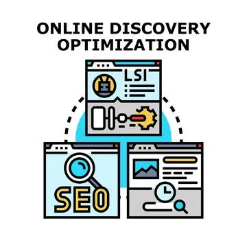 Online discovery optimization enhancing search engine visibility Stock Illustration