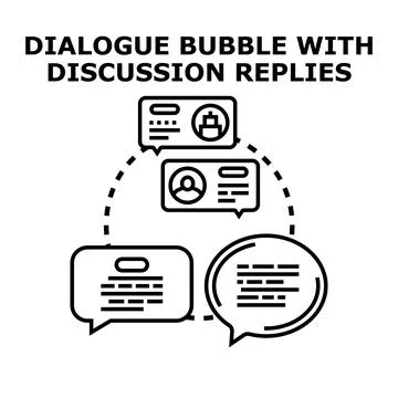 Online discussion conversation exchange messaging concept Stock Illustration