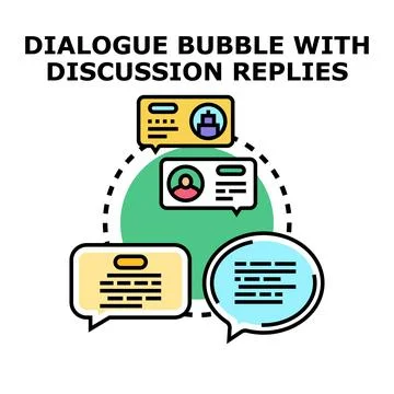 Online discussion conversation exchange messaging concept Stock Illustration