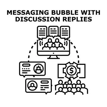 Online discussion messaging chat concept with video conference Stock-Illustration