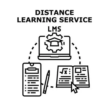 Online distance learning platform service concept Stock Illustration
