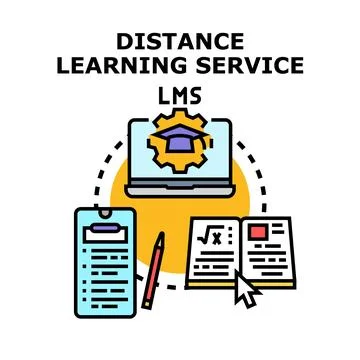 Online distance learning platform service concept Stock Illustration