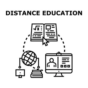 Online distant education learning platform concept illustration Stock Illustration