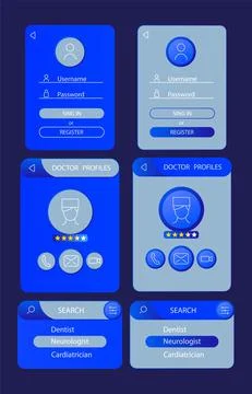 Online doctor appointment UI elements kit 스톡 일러스트