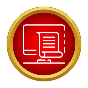 Online document creating editing and scrolling on computer screen Stock Illustration