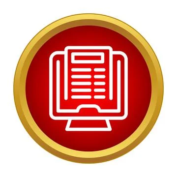 Online document data on computer screen icon 库存插图