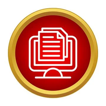 Online document data management on computer monitor screen Illustrazione stock