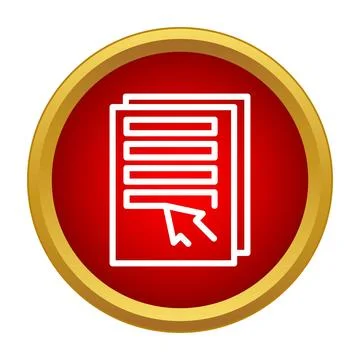 Online document form with cursor clicking icon Stock Illustration