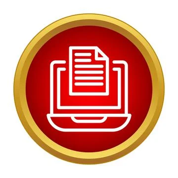 Online document laptop digital file transfer icon イラスト素材
