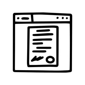 Online document line vector doodle simple icon イラスト素材