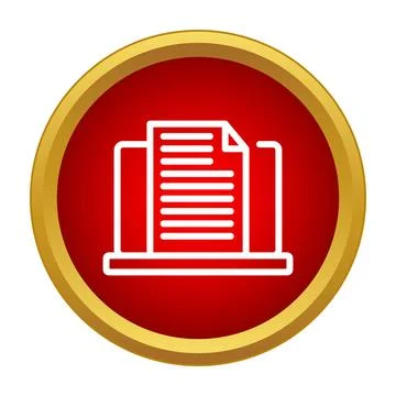 Online document management with laptop icon concept Stock Illustration
