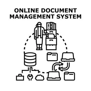 Online document management system for business archiving Stock Illustration