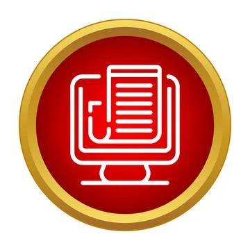 Online document reading, digital information, and web browser icon Stock Illustration