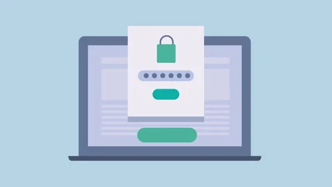 Online document security, Secure authentication 2d animation with alpha matte 動画素材 335732830