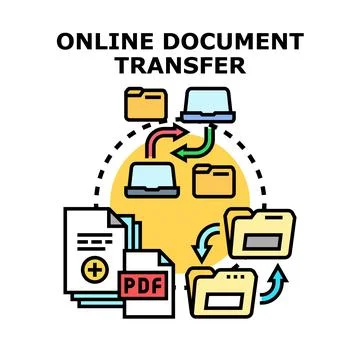 Online document transfer concept for digital information management Stock Illustration