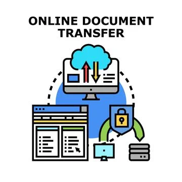 Online document transfer with secure cloud computing 스톡 일러스트