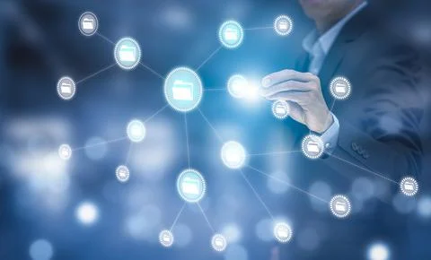 Online documentation database and document management system concept, Busines Stock Photos