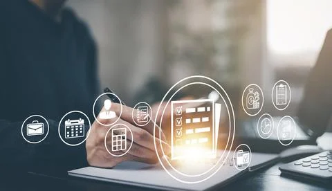 Online documentation database and document management system concept, Busines Stock Photos