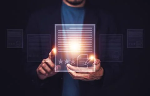 Online documentation database and document management system concept. Busines Stock Photos