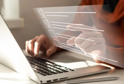Online documentation database and document management system concept 写真素材