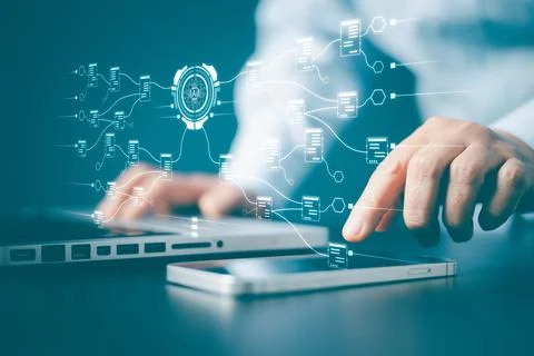 Online documentation database and document management system. Virtual Intel.. Foto stock