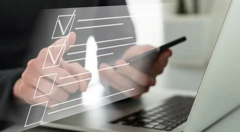 Online documentation database and document management system concept Stockfoto's