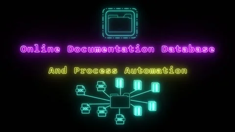 Online documentation database and process automation Neon pink-yellow Stock Footage 236563124