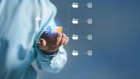 Online documentation database and process automation to efficiently manage .. Foto stock