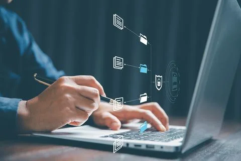 Online documentation database and process document electronic automation pl.. Foto stock