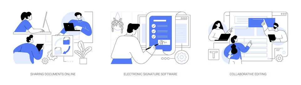 Online documentation software isolated cartoon vector illustrations se Stock Illustration
