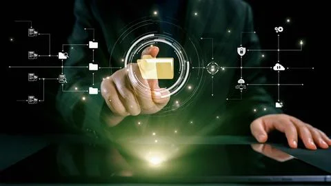 Online Documents Folders Management Streamlining Workflows UUID 스톡 사진