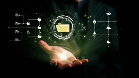 Online Documents Folders Management Streamlining Workflows UUID Foto stock