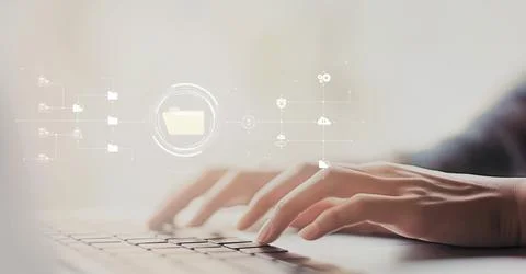 Online Documents Folders Management Streamlining Workflows EIDE 스톡 사진