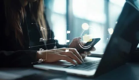 Online Documents Folders Management Streamlining Workflows EIDE 스톡 사진