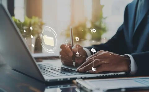 Online Documents Folders Management Streamlining Workflows EIDE 스톡 사진