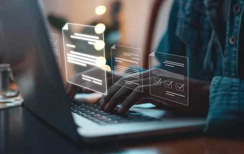 Online Documents Management Streamlining Workflows EIDE 스톡 사진